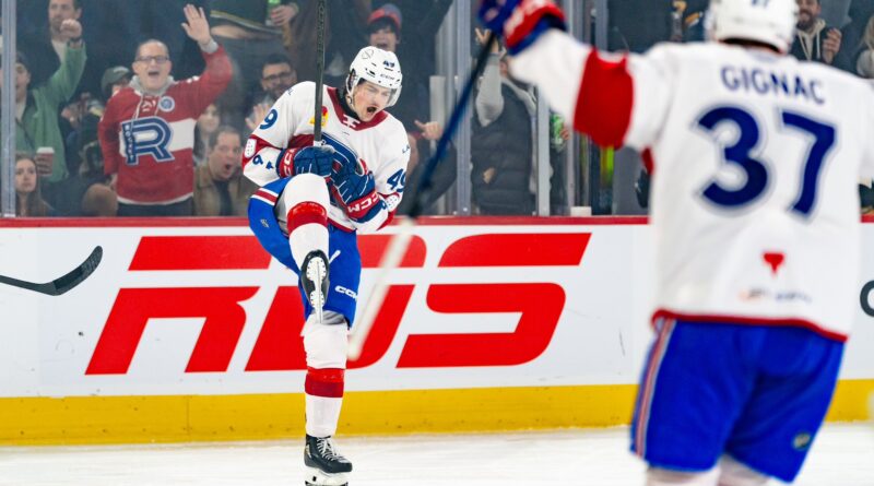 Jared Davidson qui célèbre le premier but du Rocket. / Crédit photo: Compte X du Rocket de Laval